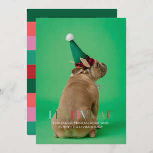Invitation Festif AF Funny Pet Photo Holiday Card