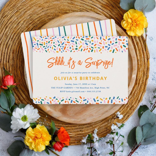 Invitation Festif Amusement Surprise fête d'anniversaire (Créateur téléchargé)