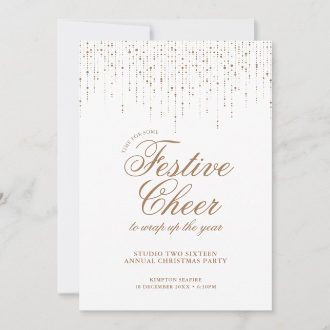 Invitation Festif Cheer Gold Tinsel Corporate Festive (Devant)