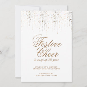 Invitation Festif Cheer Gold Tinsel Corporate Festive