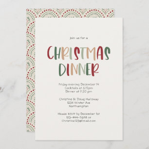 Invitation Festif Décontracté coloré fête de Noël