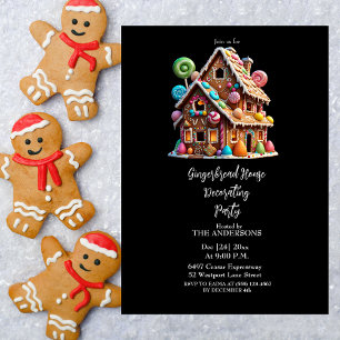 Invitation Festif Gingerbread Maison Noël