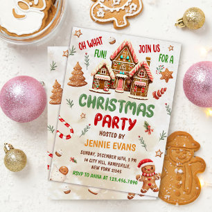 Invitation Festif Gingerbread Maison Noël