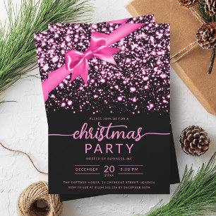 Invitation Festif Hot Pink hiver brillant Star Company Xmas