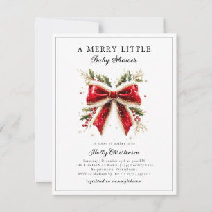 Invitation Festif Joyeux Petit Baby shower de la boue de Noël