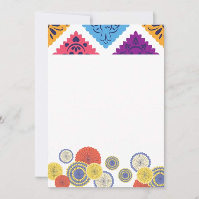 Invitation Festif Mexicaine Papier Ventilateur Blank Card (Devant)