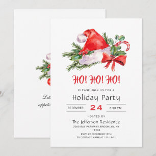 Invitation Festif Père Noël Casquette Fête de Noël