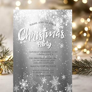 Invitation Festif Snowflakes Silver Christmas Company