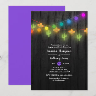 Invitation Festif String Lights Fiesta Engagement Party