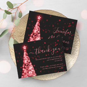 Invitation Festif Xmas Arbre rouge Mariage noir