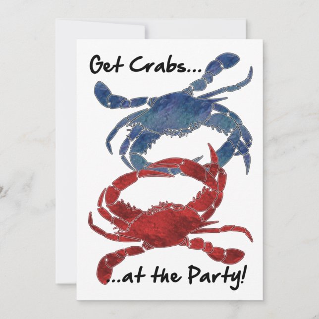 Invitation Festin rouge de crabe de crabe de crabe bleu (Devant)