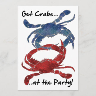 Invitation Festin rouge de crabe de crabe de crabe bleu