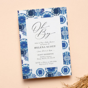 Invitation Festival Blue Tie Dye Baby shower