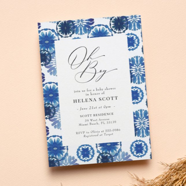 Invitation Festival Blue Tie Dye Baby shower (Créateur téléchargé)