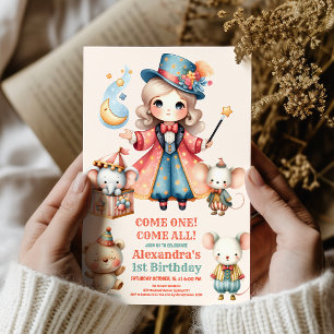 Invitation Festival Carnival Circus Party Enfant 1er annivers