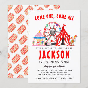 Invitation Festival Carnival Circus Show Party Enfant Anniver