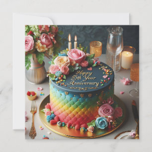 INVITATION FESTIVAL COLORÉ 5E ANNIVERSAIRE MARIAGE