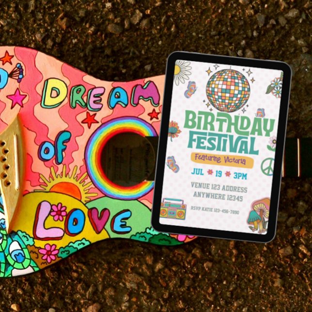 Invitation Festival d'anniversaire de l'ère rétro (Créateur téléchargé)