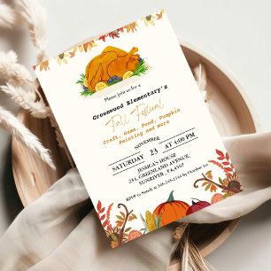 Invitation Festival d'automne bonfire School Community Event