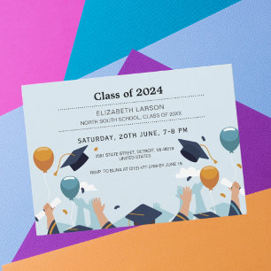 Invitation Festival de collage photo moderne Graduation Celeb