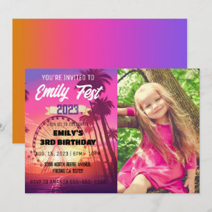 Invitation Festival de musique rose Fest Photo Anniversaire