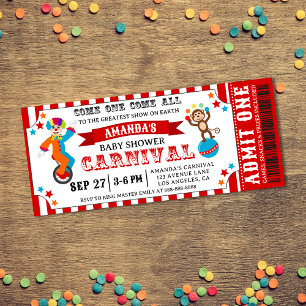 Invitation Festival du Carnaval de cirque Baby shower