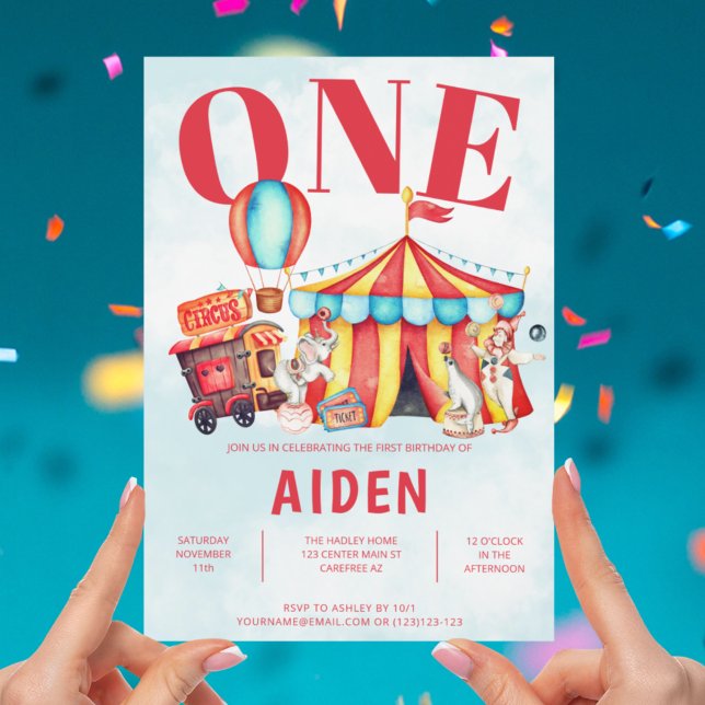 Invitation Festival du cirque du Carnaval 1er anniversaire de (Créateur téléchargé)
