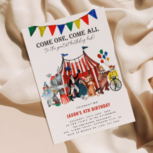 Invitation Festival du cirque vintage Carnaval Spectacle Enfa