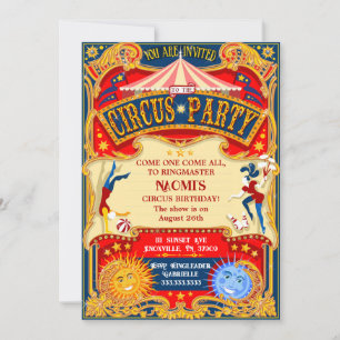 Invitation Festival du cirque Vintage moderne Anniversaire