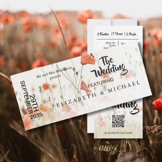 Invitation Festival fleur sauvage Thème Floral Mariage (Créateur téléchargé)