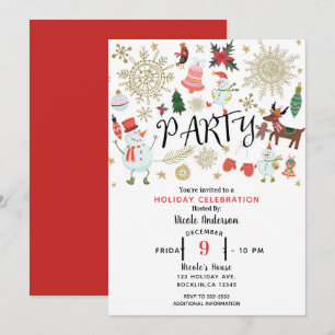 Invitation Festivale Fête des Fêtes de Noël