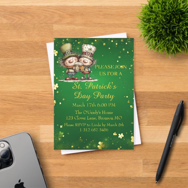 Invitation festive à une soirée de la Saint-Patric (Insitu (Carte d'invitation))