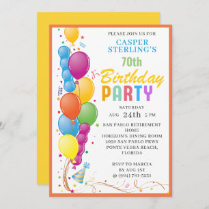 Invitation Festive Balloon Anniversaire