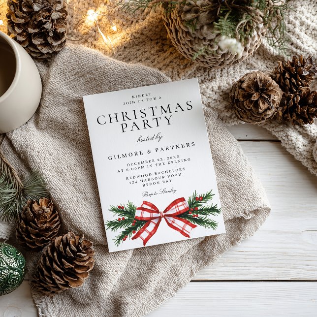 Invitation Festive Bow Corporate Christmas Party (Créateur téléchargé)