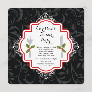 Invitation Festive Christmas Dinner Party