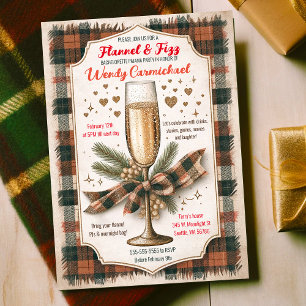 Invitation Festive confortable Flannel et Fizz Bachelorette P