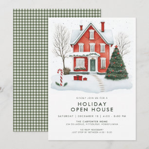 Invitation Festive Country Home Vacances Open House Invitatio