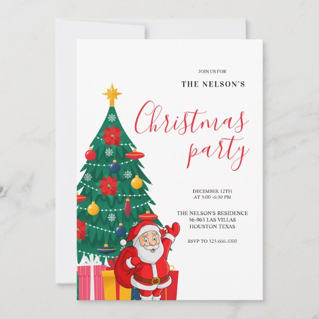 Invitation festive de fête de Noël avec le Père No (Devant)