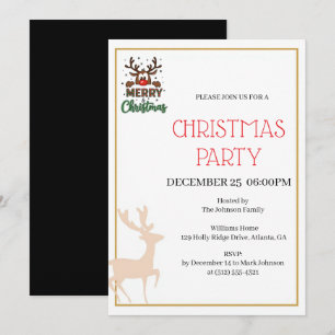 Invitation festive de Noël au renne
