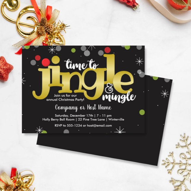 Invitation Festive de Noël Jingle & Mingle (Créateur téléchargé)