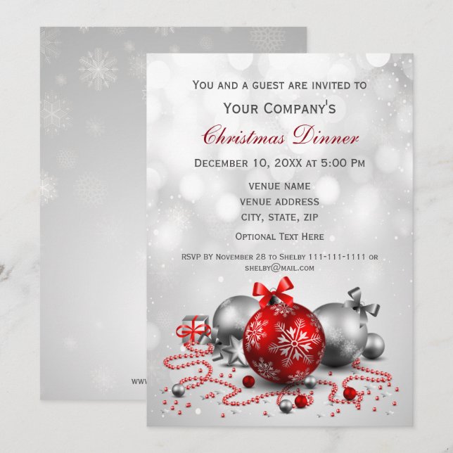 Invitation festive de Noël pour une soirée d'entre (Devant / Derrière)