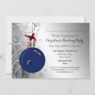 Invitation festive de soirée bowling d'entreprise
