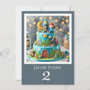 INVITATION FESTIVE DÉCORATIVE ANNIVERSAIRE CAKE PARTY INVITAT