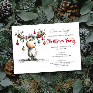 Invitation festive et drôle de renne pour une fête