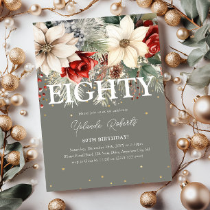 Invitation Festive Florales d'hiver 80e anniversaire