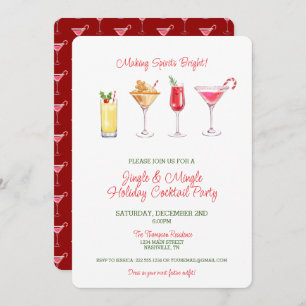 Invitation Festive Jingle Mingle Holiday Cocktail Party