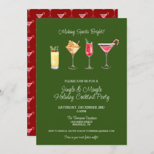 Invitation Festive Jingle Mingle Holiday Cocktail Party