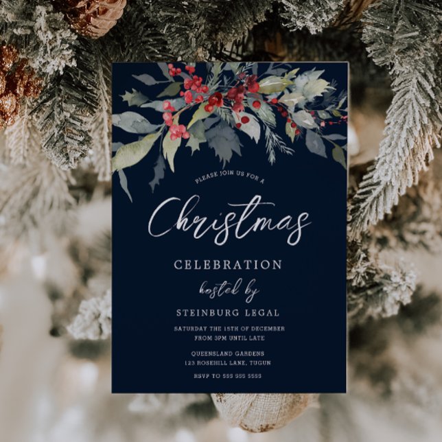Invitation Festive Marine Corporate Office Fête de Noël (Créateur téléchargé)
