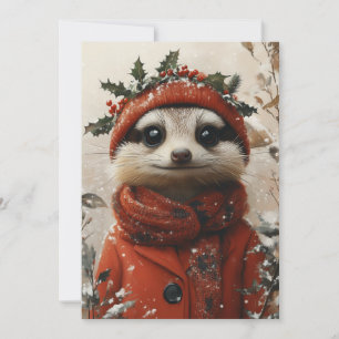 Invitation Festive Meerkat en Wonderland hivernal