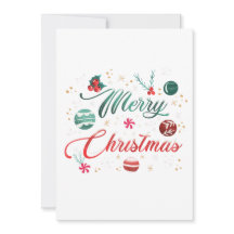 Festive Merry Christmas Typography with Ornaments
